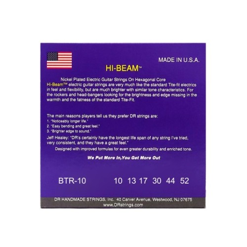 Струни для гітари DR Strings HI-BEAM Electric - Big Heavy (10-52) (BTR-10)