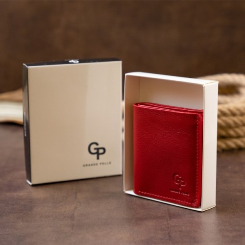 Гаманець Grande Pelle З накладною монетницею Червоний (11331)