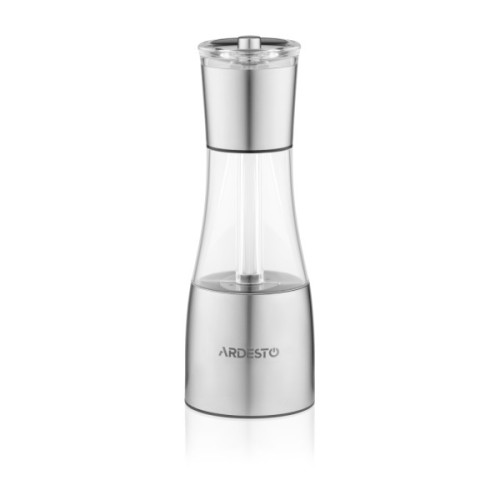 Млинок для спецій Ardesto Gemini, 140мл, акрил, нержавіюча сталь, прозорий (AR1419SS)