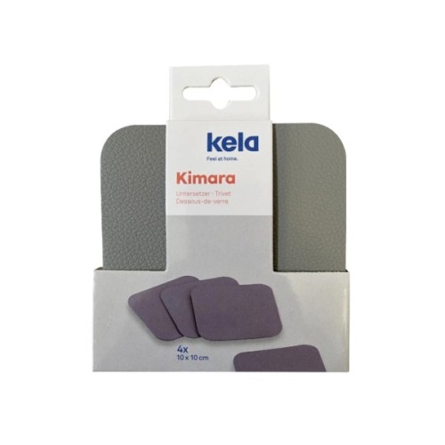 Підставка під гаряче Kela Kimara під чашку 10х10 см, 4 шт, світло-сірі (12091)