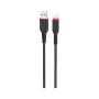 Дата кабель USB 2.0 AM to Lightning 1.0m 2.4A nylon X59 black HOCO (6931474744869)