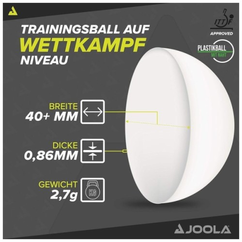 М'ячик для настільного теніса Joola Magic ABS 40+ White 144 шт (44217) (932156)