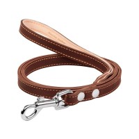 Повідець для собак Collar подвійний з прошивкою Ш 25 мм Д 122 см коричневий (04826)