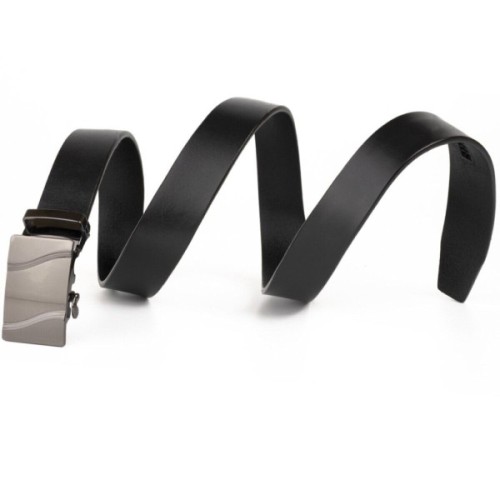 Ремінь Vintage Чоловічий з пряжкою хвиля Чорний (20336)