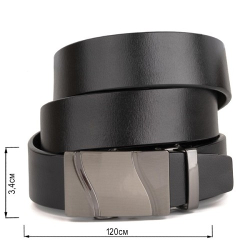 Ремінь Vintage Чоловічий з пряжкою хвиля Чорний (20336)