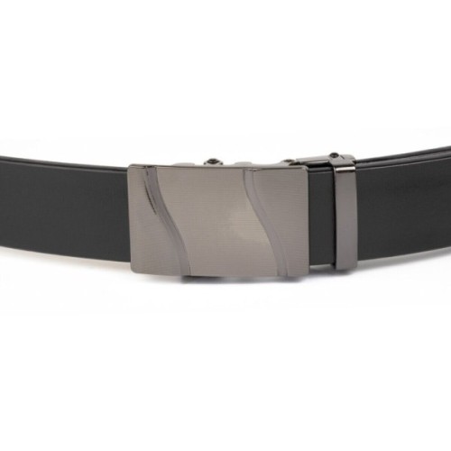 Ремінь Vintage Чоловічий з пряжкою хвиля Чорний (20336)