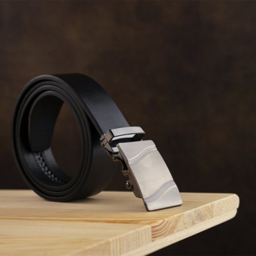 Ремінь Vintage Чоловічий з пряжкою хвиля Чорний (20336)