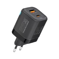 Зарядний пристрій Promate USB-C + USB-A (powerport-25ac.black)