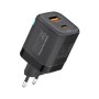 Зарядний пристрій Promate USB-C + USB-A (powerport-25ac.black)