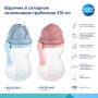 Поїльник-непроливайка Canpol babies зі складною силіконовою трубочкою, рожева 370 мл (56/113_pin2)