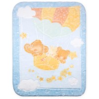 Ковдра дитяча Luvena Fortuna блакитне з малюнком тварин (H9270)