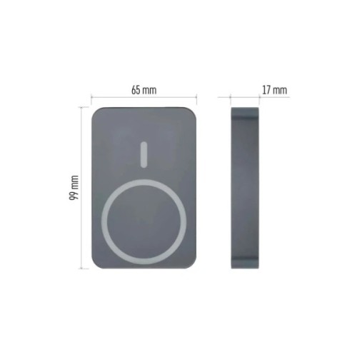 Батарея універсальна EMOS 10000mAh WI1046, 20W, Wireless, grey (B0551GY)