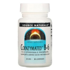 Антиоксидант Source Naturals Коензим Вітаміну B6, 25 мг, Coenzymated™ Vitamin B-6, 30 таблеток для (SN0940)
