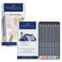 Олівці кольорові Faber-Castell GoldFaber Pastel,акварельні, металевий пенал 12 кольорів (114622) (31788)
