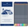 Олівці кольорові Faber-Castell GoldFaber Pastel,акварельні, металевий пенал 12 кольорів (114622) (31788)
