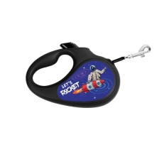 Повідець для собак WAUDOG R-leash "Ракета" світловідбивна стрічка L до 50 кг 5 м чорний (8126-0125-01)