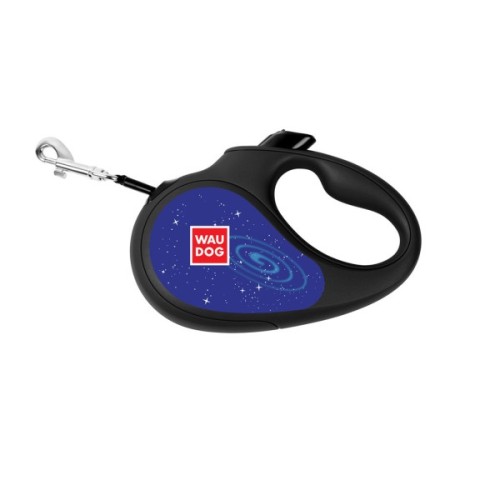 Повідець для собак WAUDOG R-leash "Ракета" світловідбивна стрічка L до 50 кг 5 м чорний (8126-0125-01)