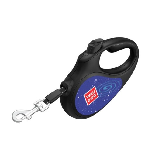 Повідець для собак WAUDOG R-leash "Ракета" світловідбивна стрічка L до 50 кг 5 м чорний (8126-0125-01)