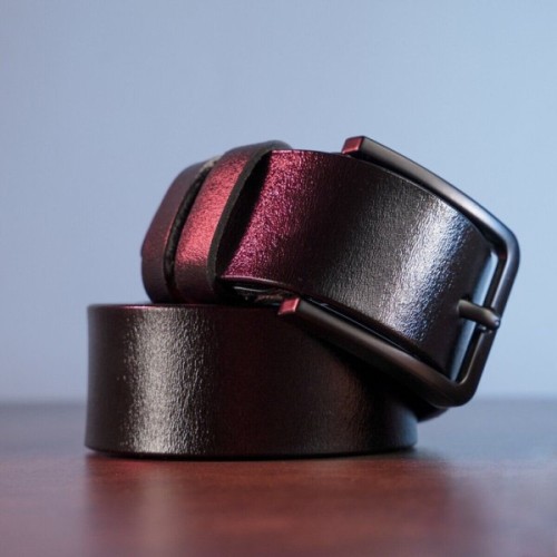 Ремінь Vintage Чоловічий шкіряний Чорний (20222)