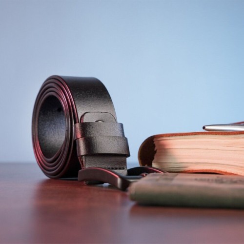 Ремінь Vintage Чоловічий шкіряний Чорний (20222)