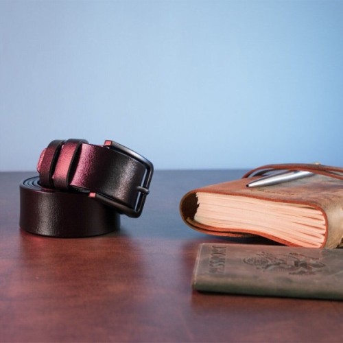 Ремінь Vintage Чоловічий шкіряний Чорний (20222)