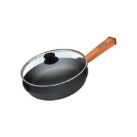 Сковорода Brizoll Optima чавунна з ручкою та скляною кришкою 240х40 мм (O2440-P-C)