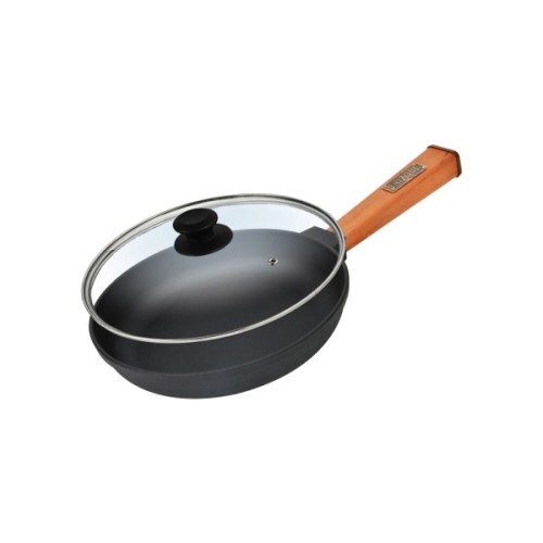 Сковорода Brizoll Optima чавунна з ручкою та скляною кришкою 240х40 мм (O2440-P-C)