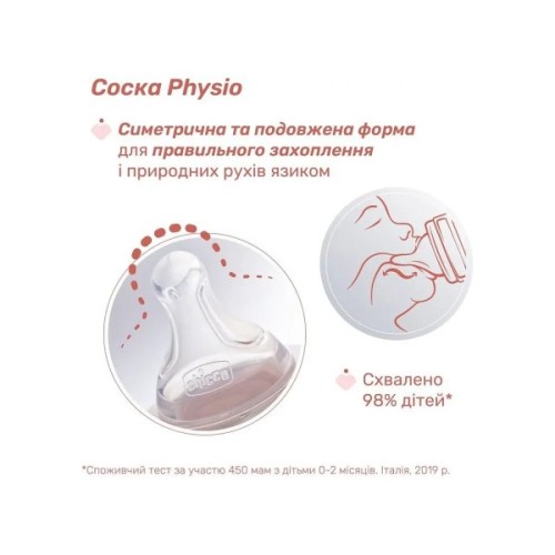 Пляшечка для годування Chicco Perfect 5 із силіконовою соскою 0+ місяців 150 мл Блакитна (20211.22.40)