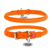 Нашийник для тварин WAUDOG Glamour з QR паспортом, круглий, XS помаранчевий (22264)