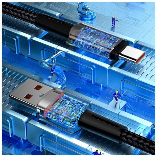 Дата кабель USB 2.0 AM to USB-C 0.5m 7A 100W black Essager (EXC7A-CGB01-P)