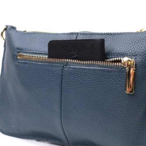 Сумка Vintage З натуральної шкіри Синя (22646)