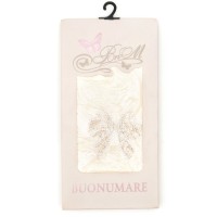 Колготки дитячі BNM з бантиком зі страз (M0C0302-0989-134G-cream)
