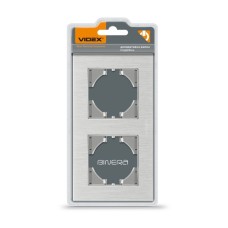 Рамка Videx BINERA сріблястий алюміній 2 пости (VF-BNFRA2H-SL)