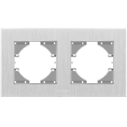 Рамка Videx BINERA сріблястий алюміній 2 пости (VF-BNFRA2H-SL)