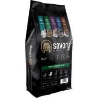 Сухий корм для кішок Savory Adult Cat Gourmand Fresh Turkey and Duck 8 кг (4820232630068)