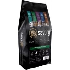 Сухий корм для кішок Savory Adult Cat Gourmand Fresh Turkey and Duck 8 кг (4820232630068)