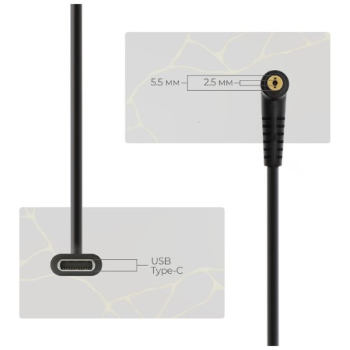 Кабель живлення USB-C to DC 5.5x2.5mm 18.5-20V 1.0m Armorstandart (ARM79417)