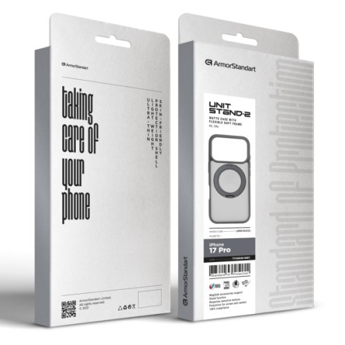 Чохол до мобільного телефона Armorstandart Unit Stand2 Apple iPhone 17 Pro Titanium Grey (ARM86335)