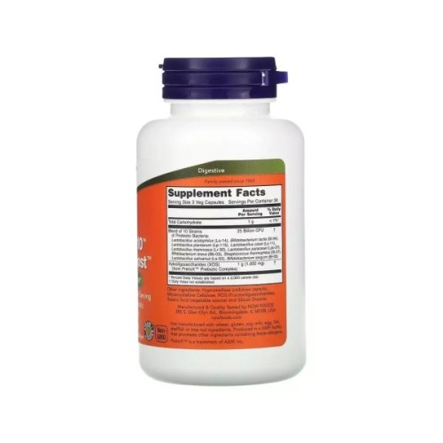 Вітамінно-мінеральний комплекс Now Foods Пробіотик-10, 25 млрд КУО, Probiotic-10 & Bifido Boost, 90 вегетаріанськ (NOW-02924)