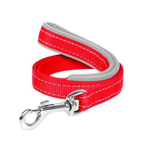 Повідець для собак Dog Extreme з нейлону з прогумованою ручкою Ш 20 мм Д 122 см червоний (43153)