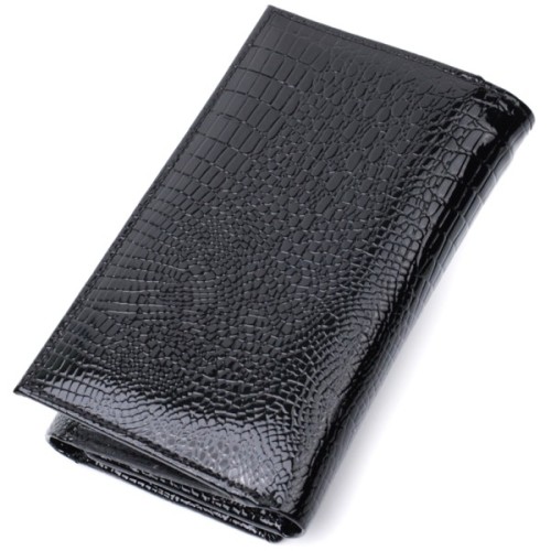 Гаманець ST Leather Три складення з натуральної шкіри Чорний (22707)