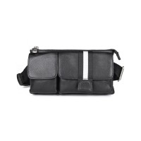 Сумка Vintage Поясна шкіряна Чорна (14953)