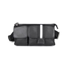 Сумка Vintage Поясна шкіряна Чорна (14953)