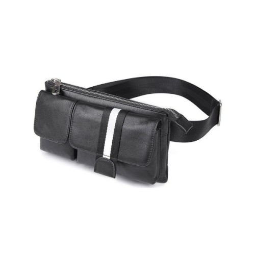 Сумка Vintage Поясна шкіряна Чорна (14953)
