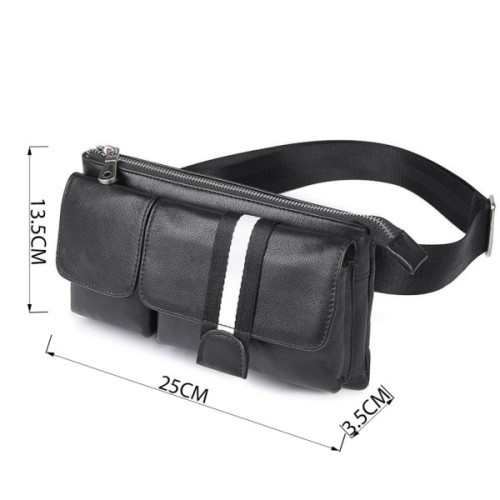 Сумка Vintage Поясна шкіряна Чорна (14953)