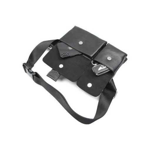 Сумка Vintage Поясна шкіряна Чорна (14953)