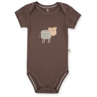 Боді дитяче Luvable Friends коричневий з бамбука з корівкою (68312.BR.0-3)
