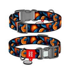 Нашийник для тварин WAUDOG Nylon з QR адресником "Апельсини" пластиковий фастекс L (282-4054)