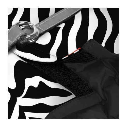 Шлея для собак WAUDOG Clothes м'яка з QR адресником "Зебра" XS2 (221-0055)