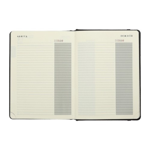 Тижневик Buromax датований 2025 VELOUR, А5 чорний (BM.2134-01)